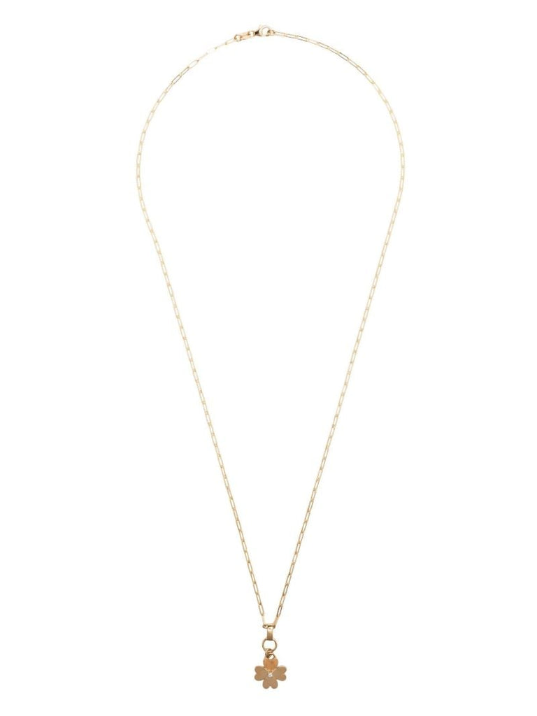 18k Yellow Gold Four Heart Clover Diamond Necklace