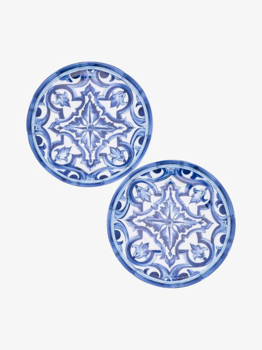Blue Meditteraneo Pattern Bread Plate Set