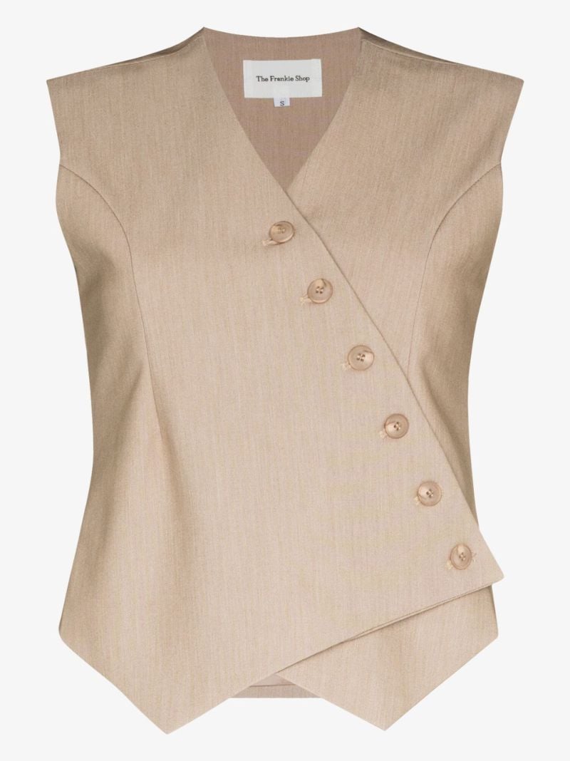 Neutral Maesa Asymmetrical Waistcoat
