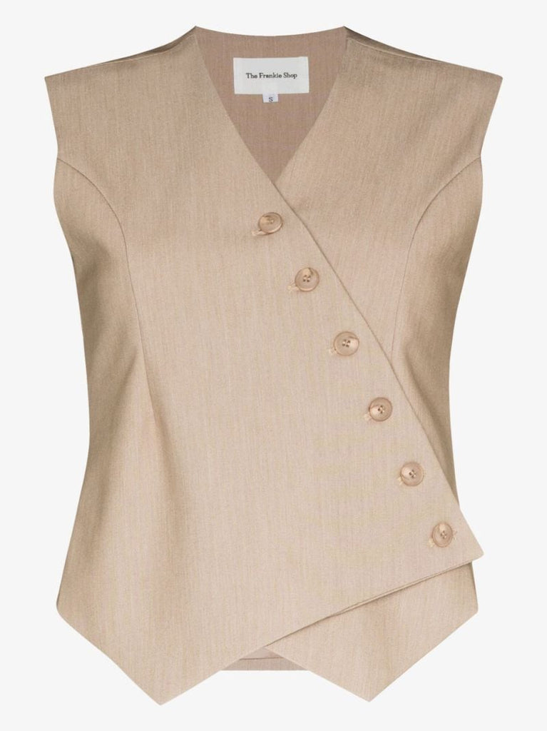 Neutral Maesa Asymmetrical Waistcoat