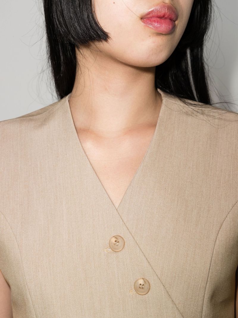 Neutral Maesa Asymmetrical Waistcoat