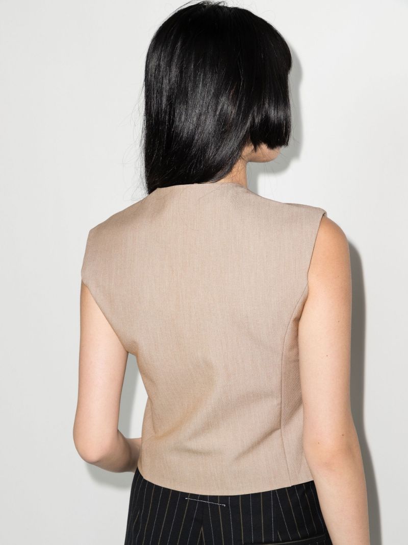 Neutral Maesa Asymmetrical Waistcoat
