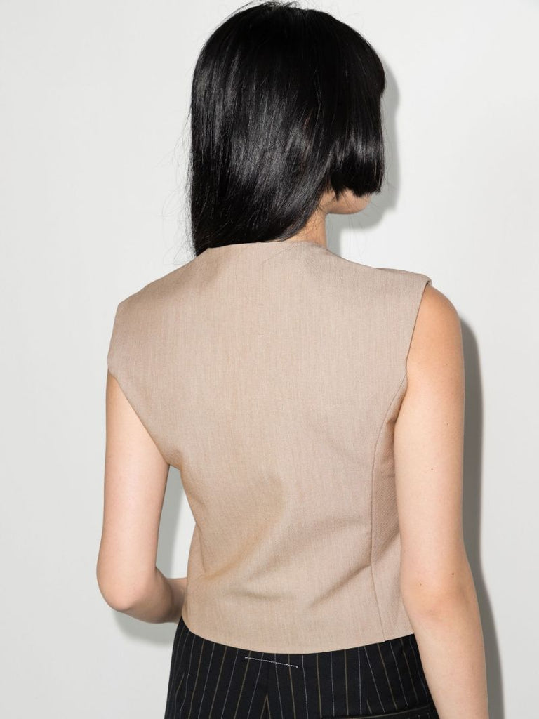 Neutral Maesa Asymmetrical Waistcoat