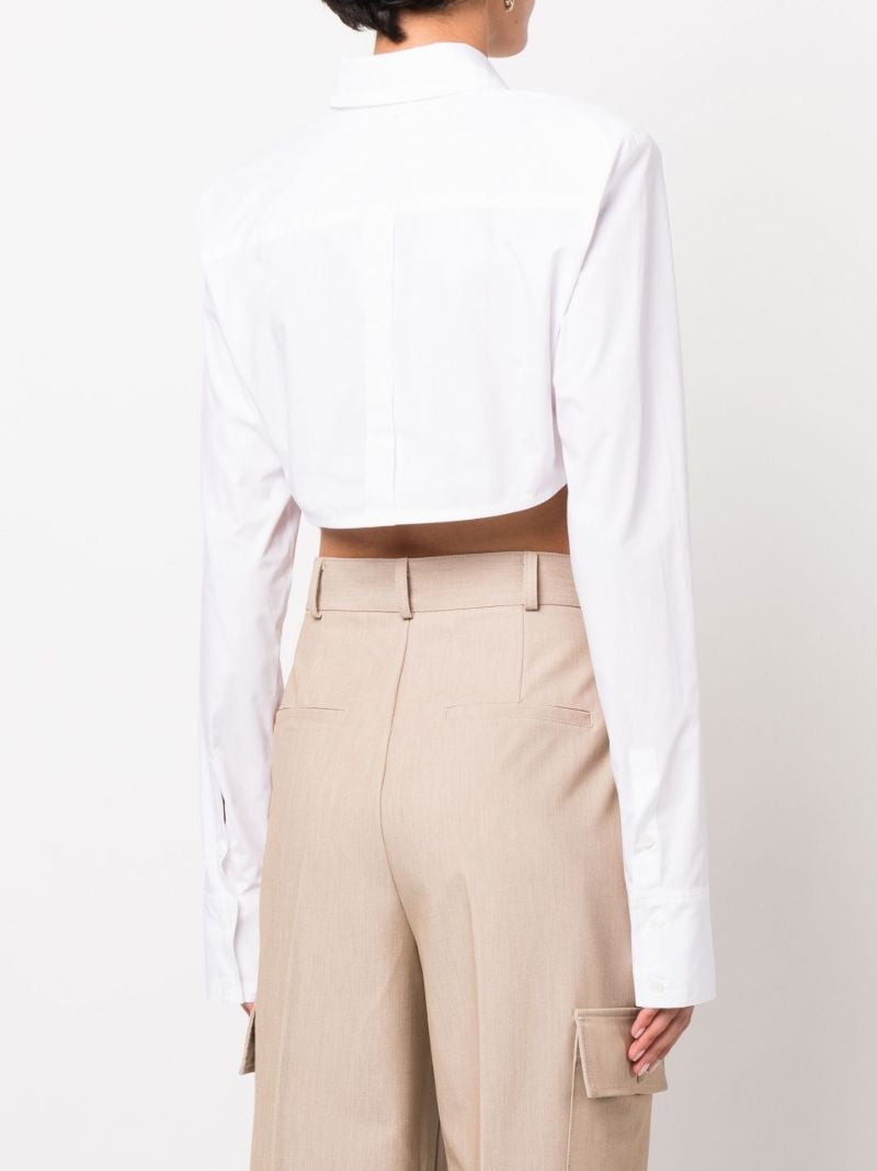 White Uma Cropped Cotton Shirt