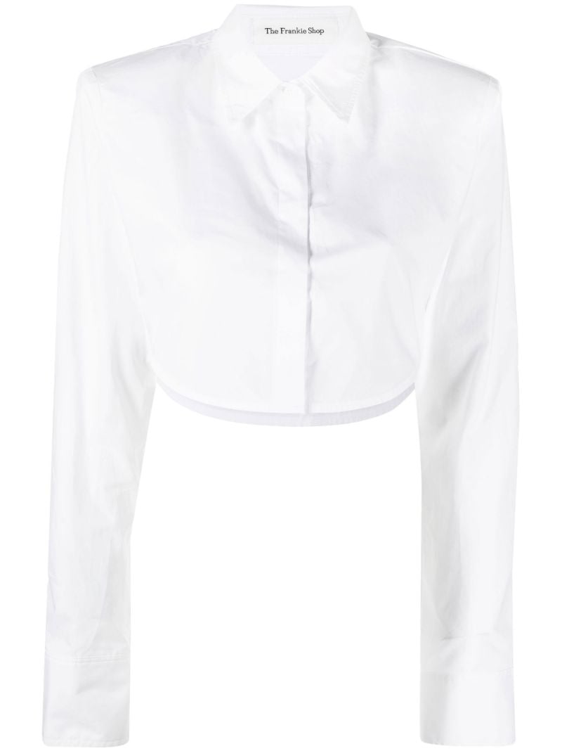 White Uma Cropped Cotton Shirt