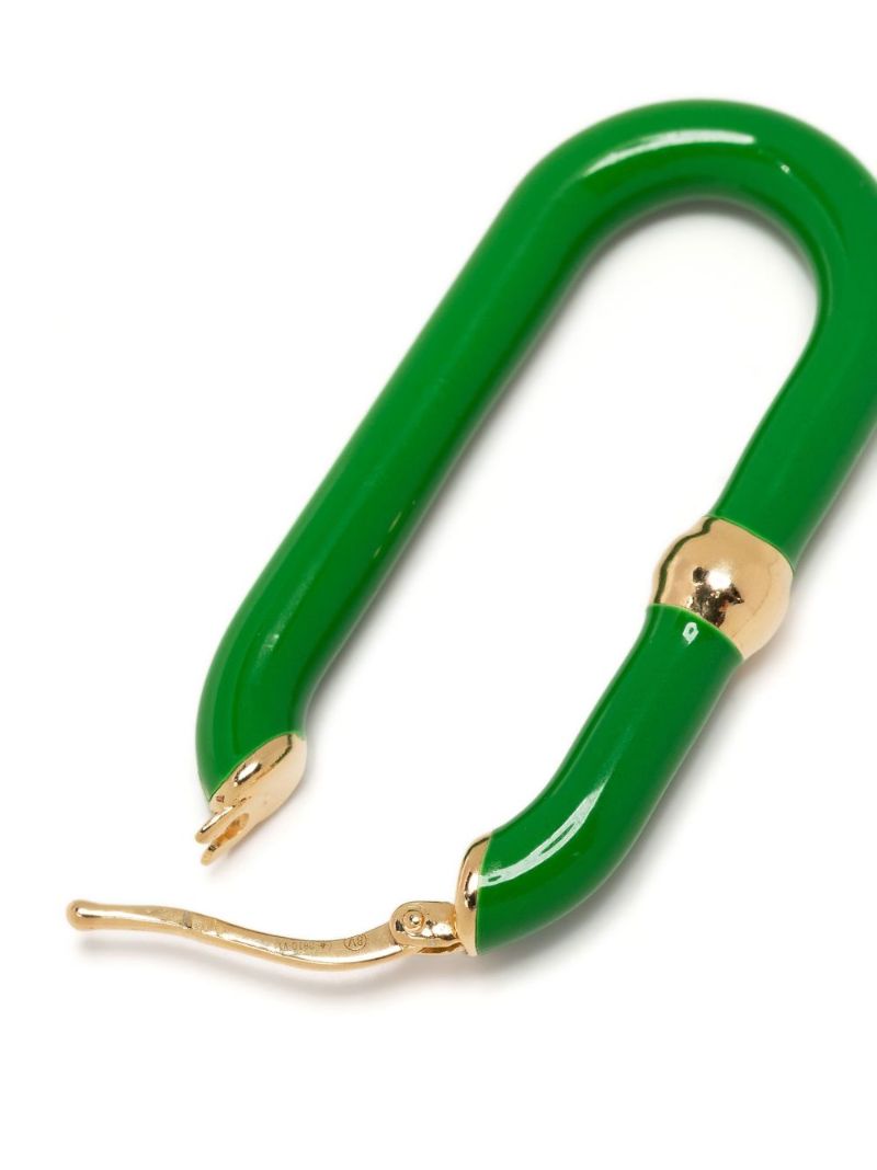 Gold-plated Chains Enamel Hoop Earrings