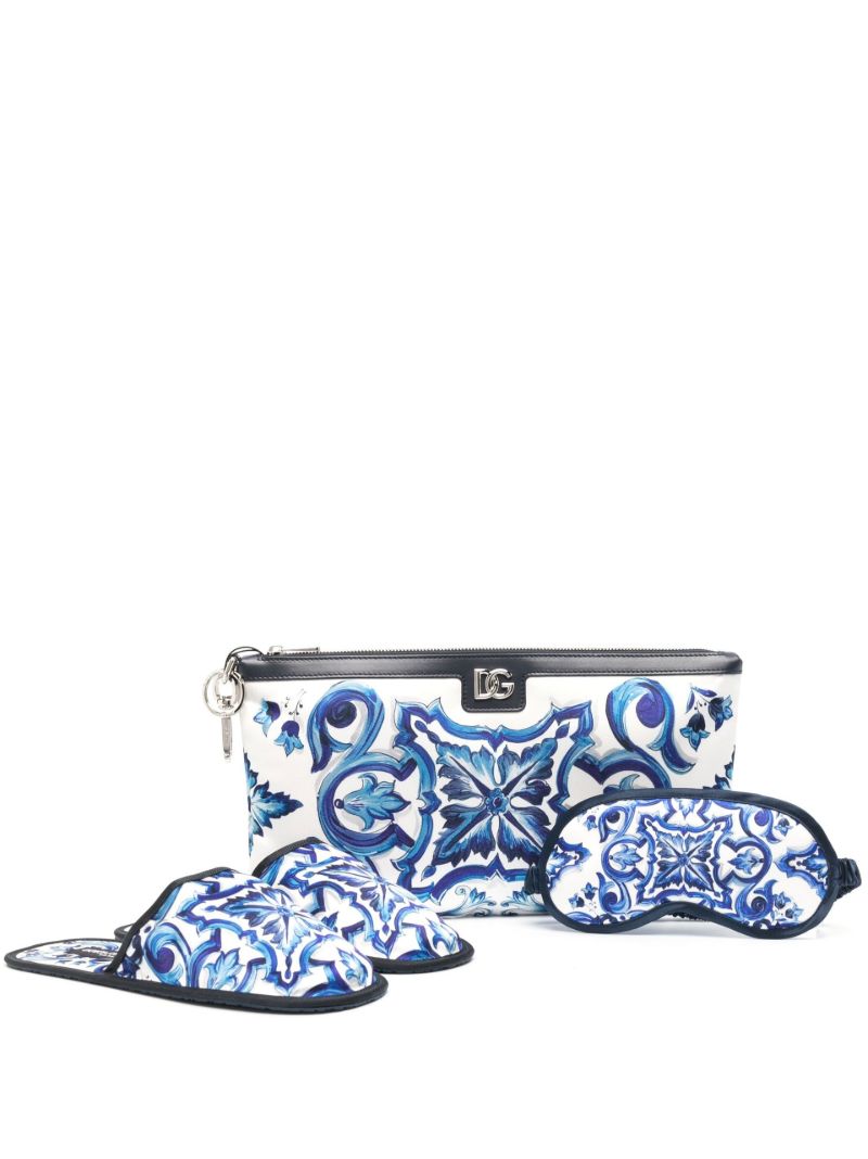 Blue Comfort Slippers and Eye Mask Set