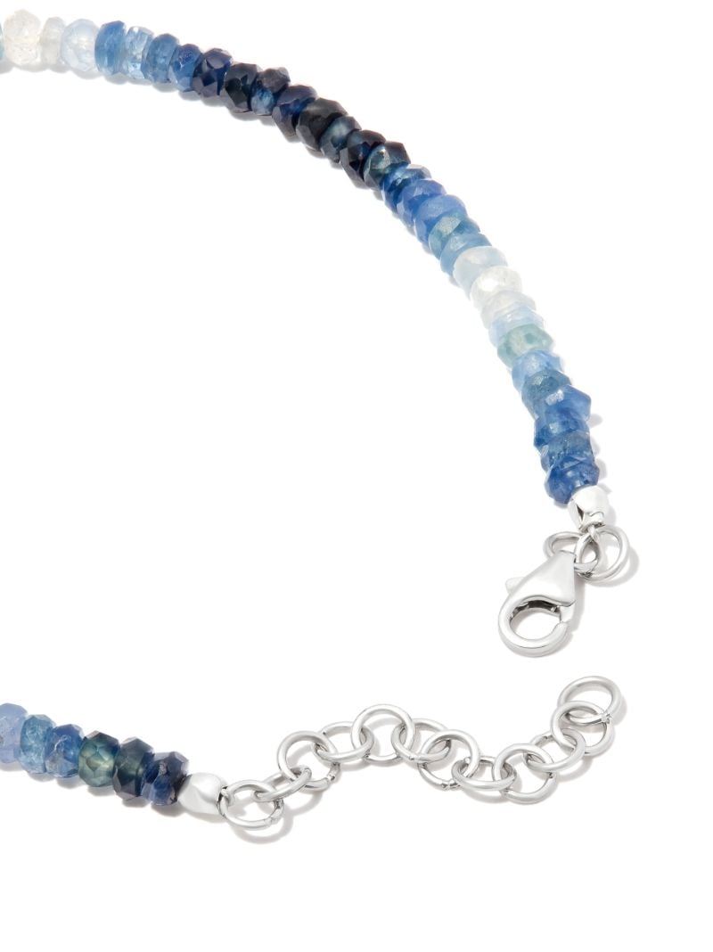 9k White Gold Smiley Sapphire Beaded Bracelet