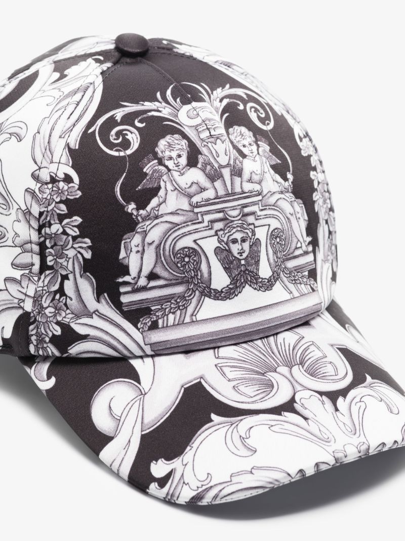 Black Baroque Print Baseball Cap