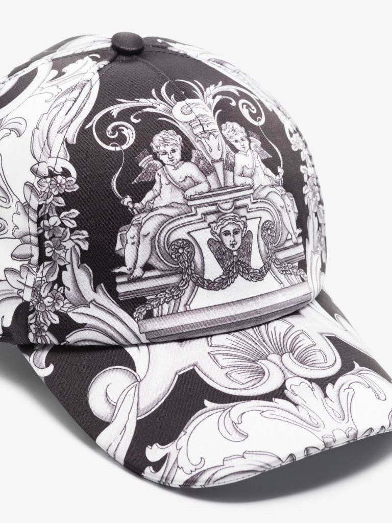 Black Baroque Print Baseball Cap