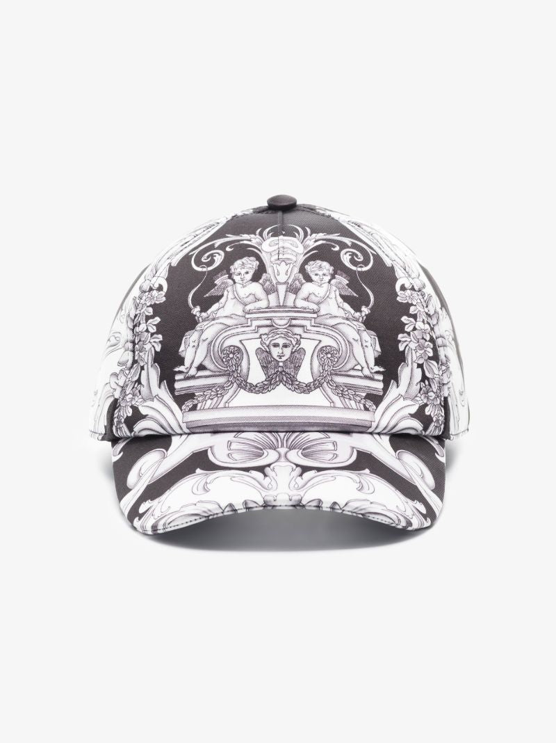 Black Baroque Print Baseball Cap
