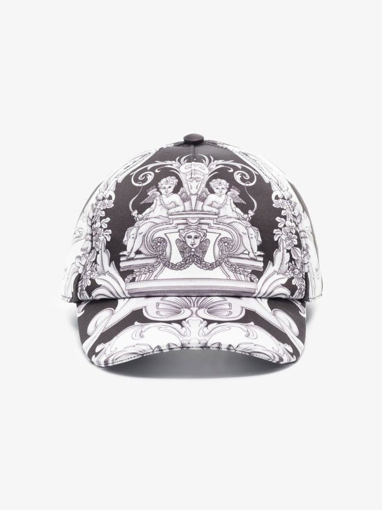 Black Baroque Print Baseball Cap