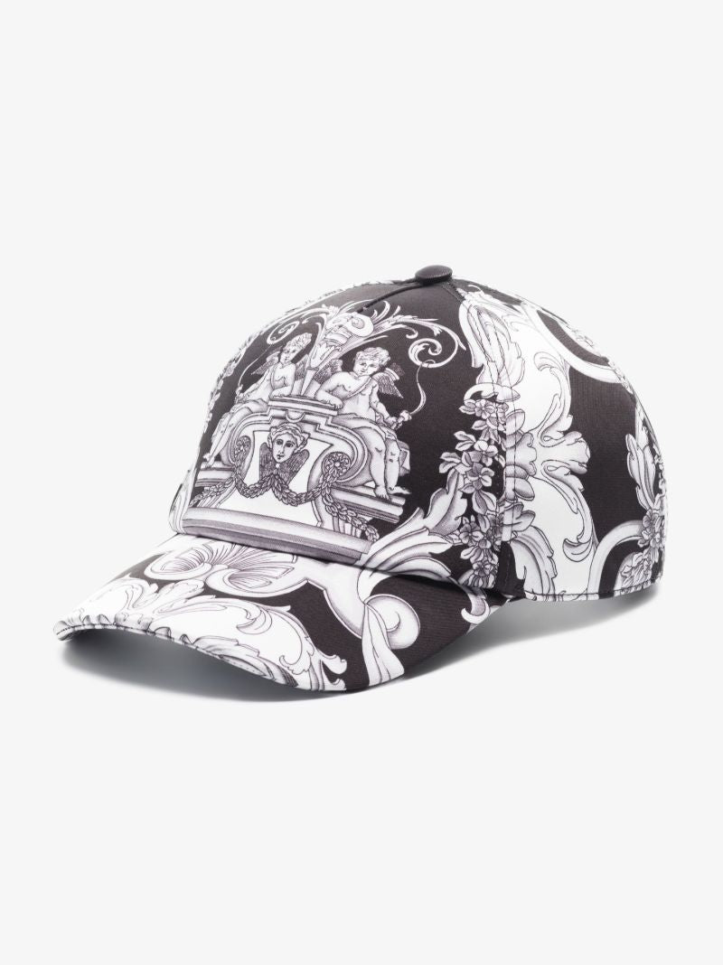 Black Baroque Print Baseball Cap