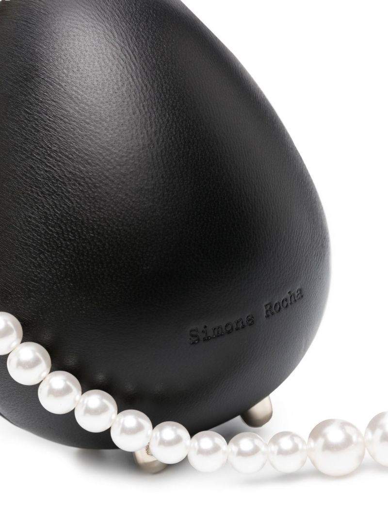 Black Egg Micro Leather Cross Body Bag