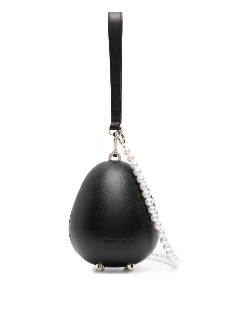 Black Egg Micro Leather Cross Body Bag
