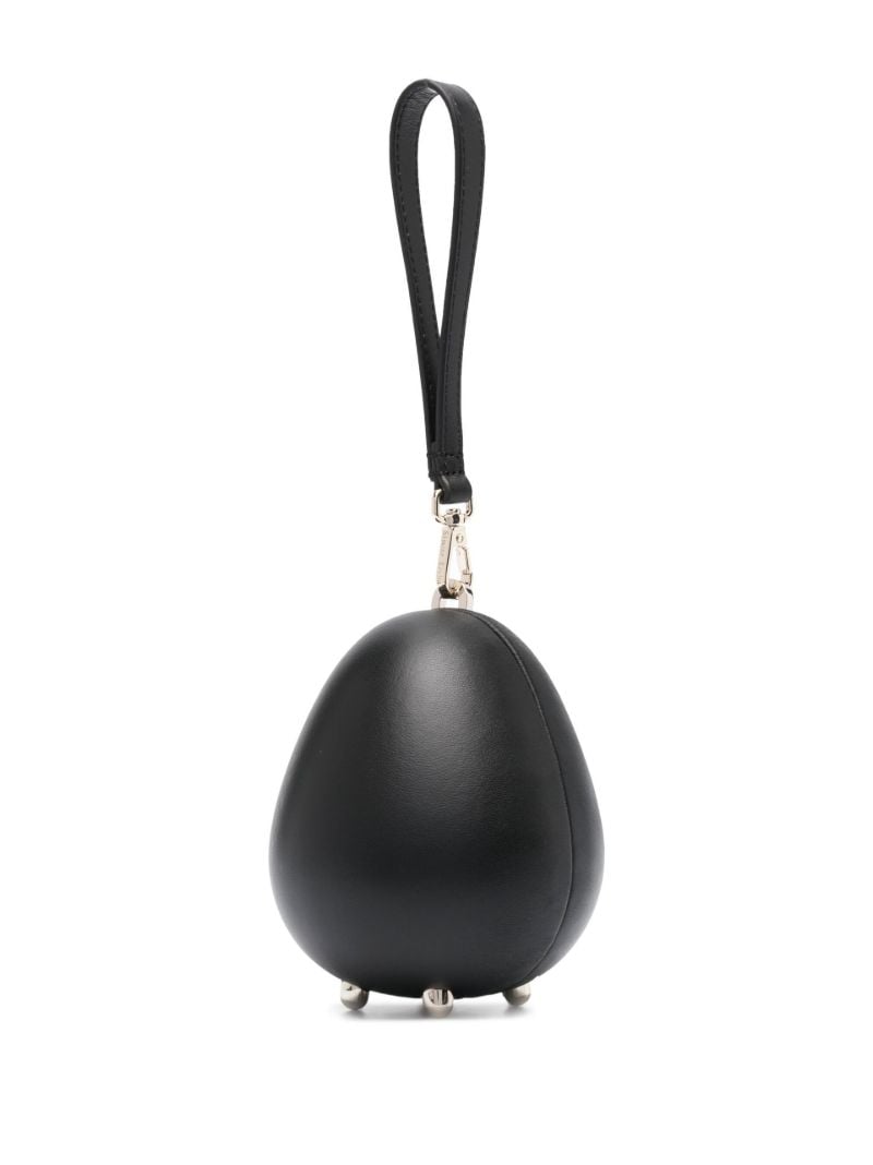 Black Egg Micro Leather Cross Body Bag