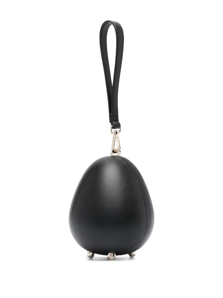 Black Egg Micro Leather Cross Body Bag