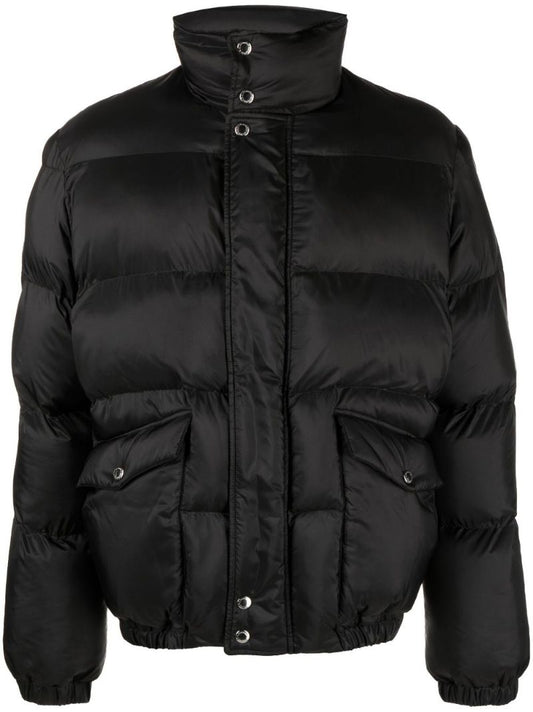 Black Graffiti Print Puffer Jacket