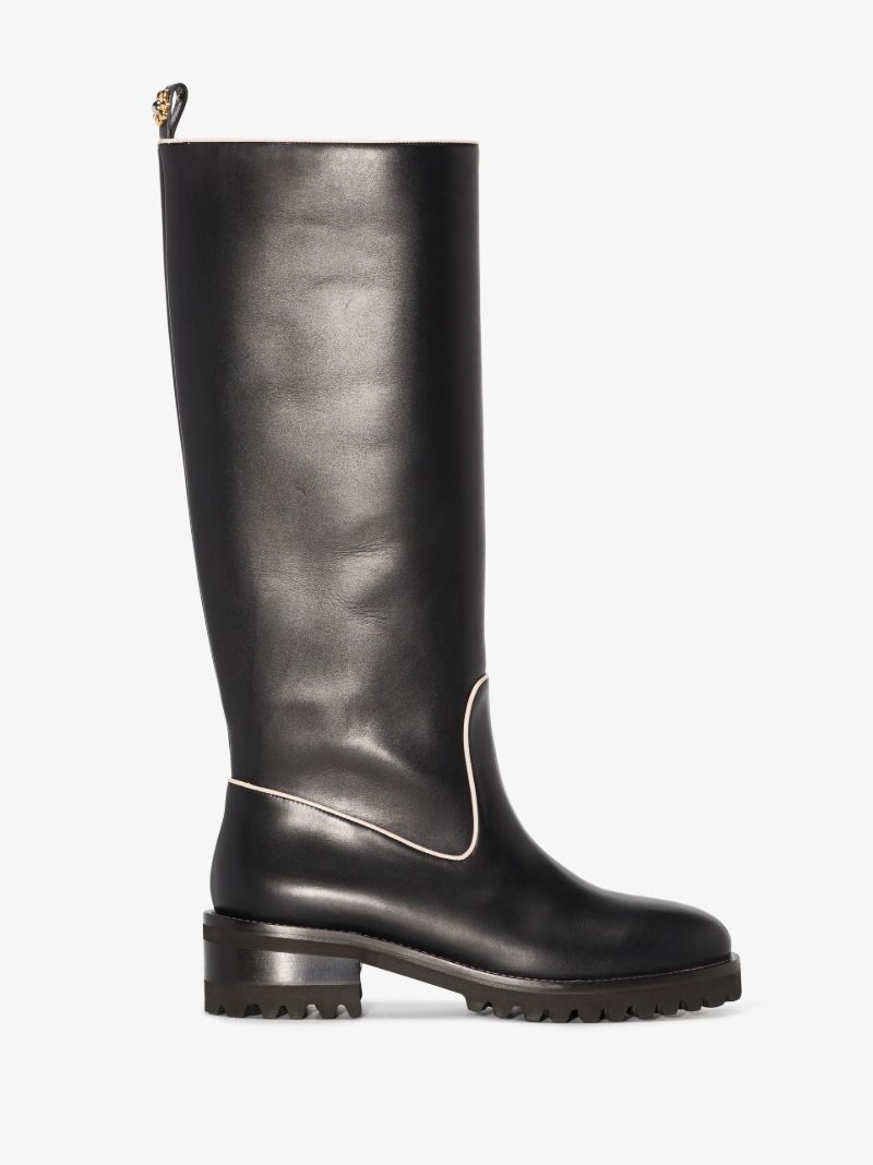Black Farrah Knee-high Leather Boots