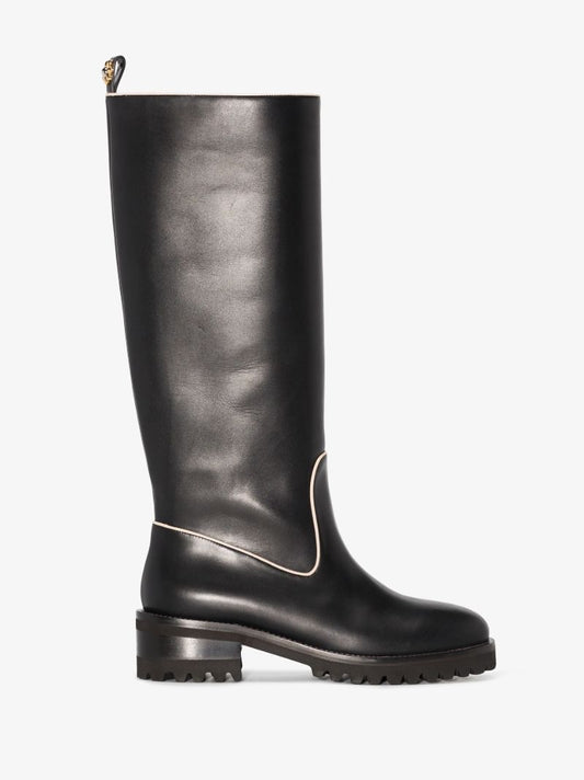 Black Farrah Knee-high Leather Boots