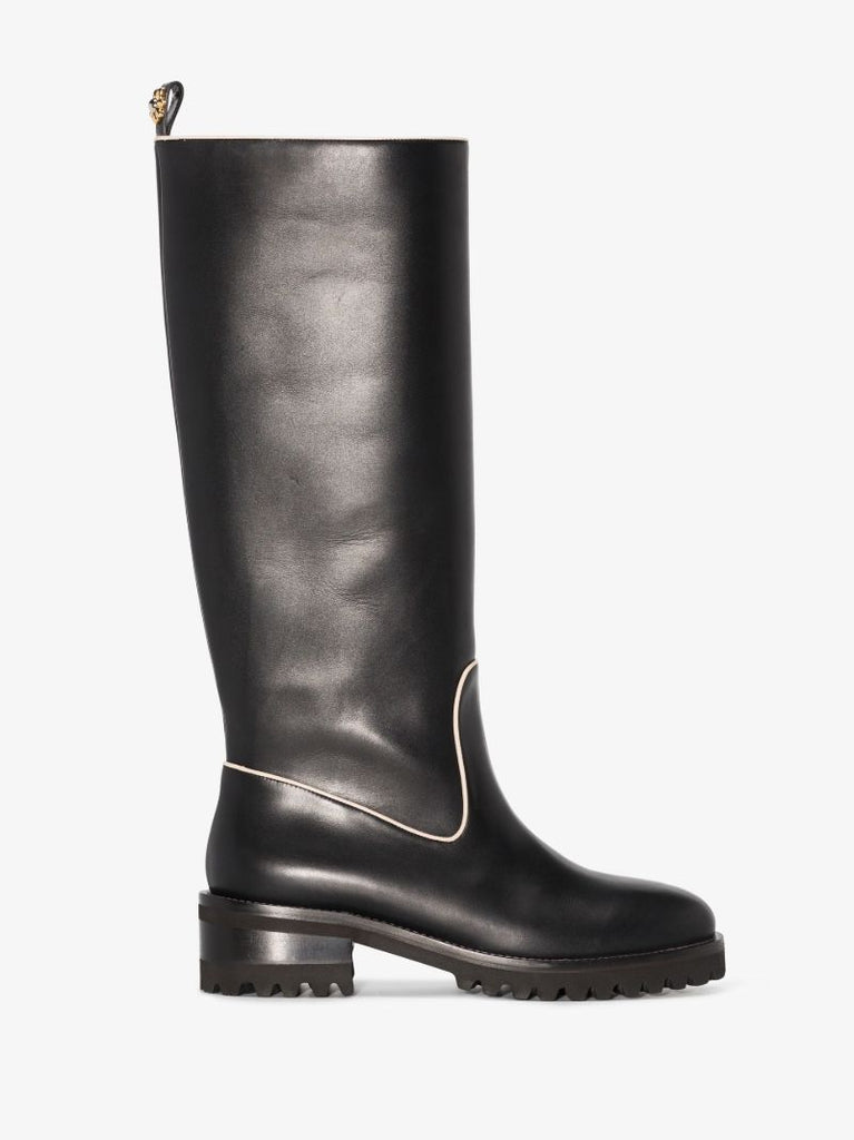 Black Farrah Knee-high Leather Boots