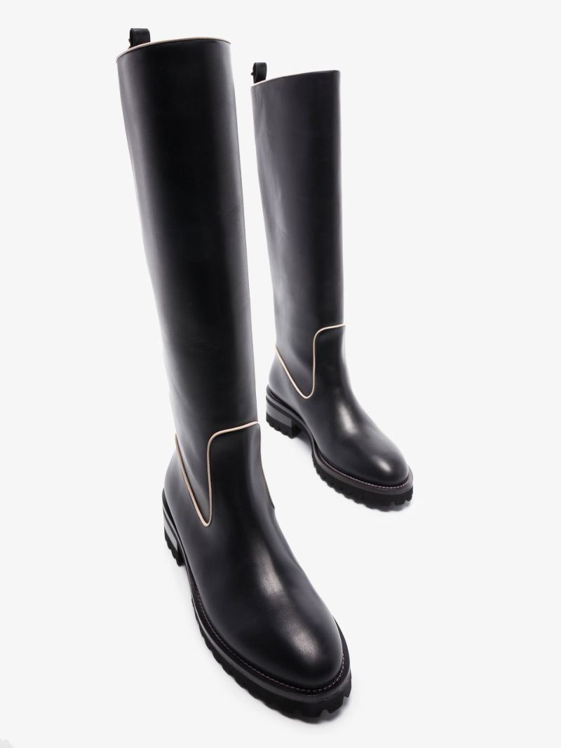 Black Farrah Knee-high Leather Boots