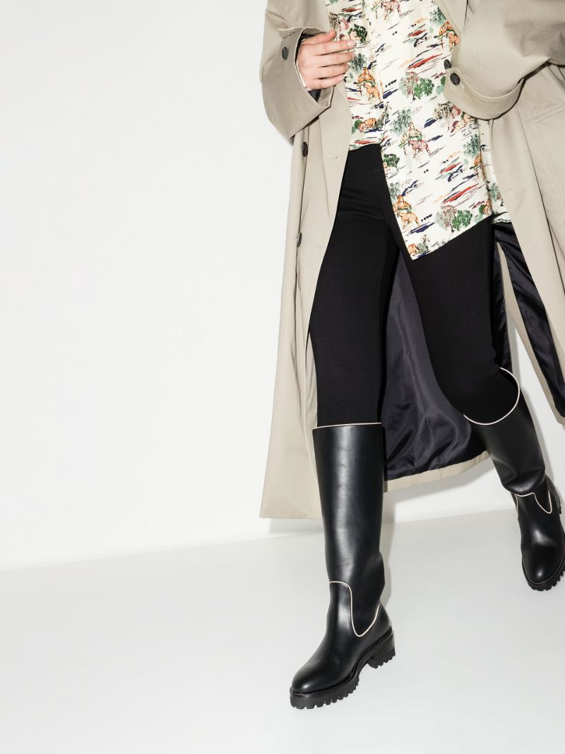 Black Farrah Knee-high Leather Boots
