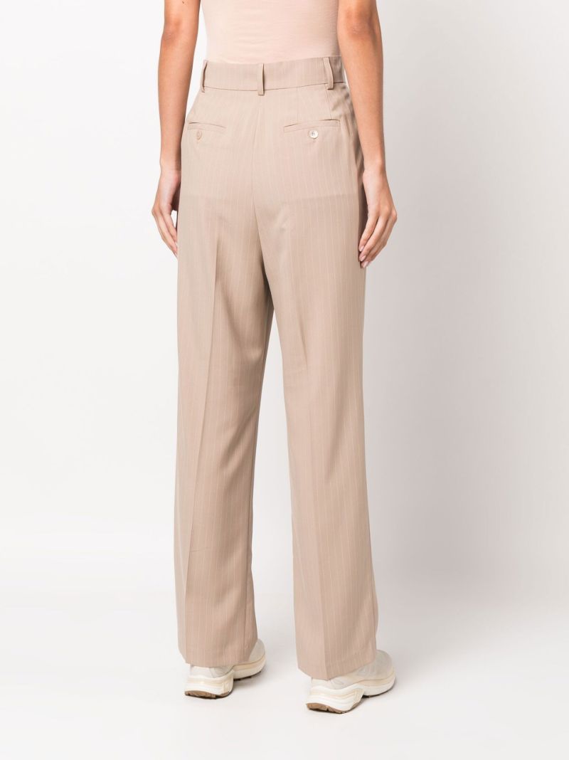Neutral Bea Pinstripe Straight-leg Trousers