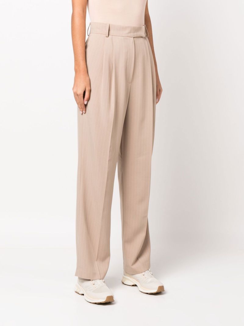 Neutral Bea Pinstripe Straight-leg Trousers