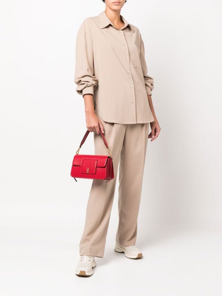 Neutral Bea Pinstripe Straight-leg Trousers