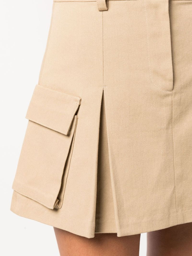 Neutral Audrey Cargo Mini Skirt