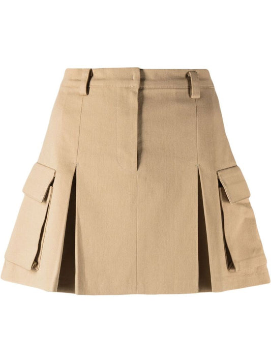 Neutral Audrey Cargo Mini Skirt