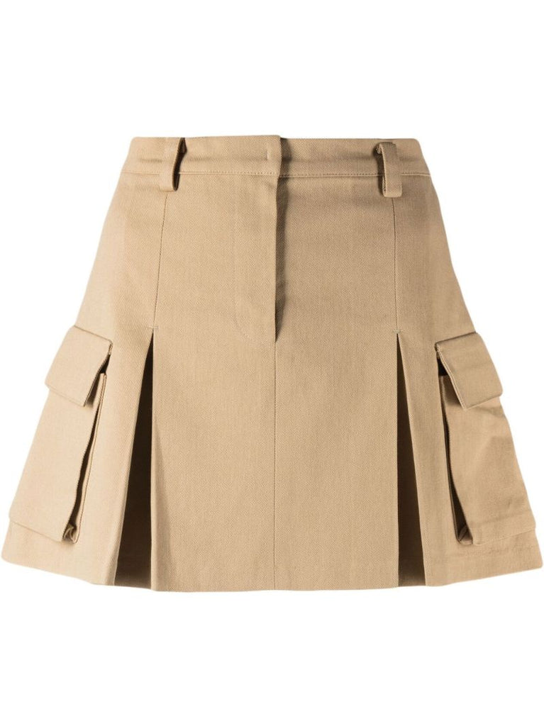 Neutral Audrey Cargo Mini Skirt