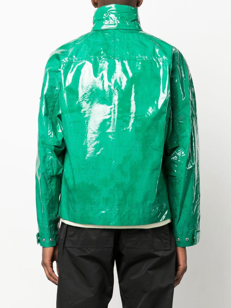 Green Detachable Vest Printed Cotton Jacket