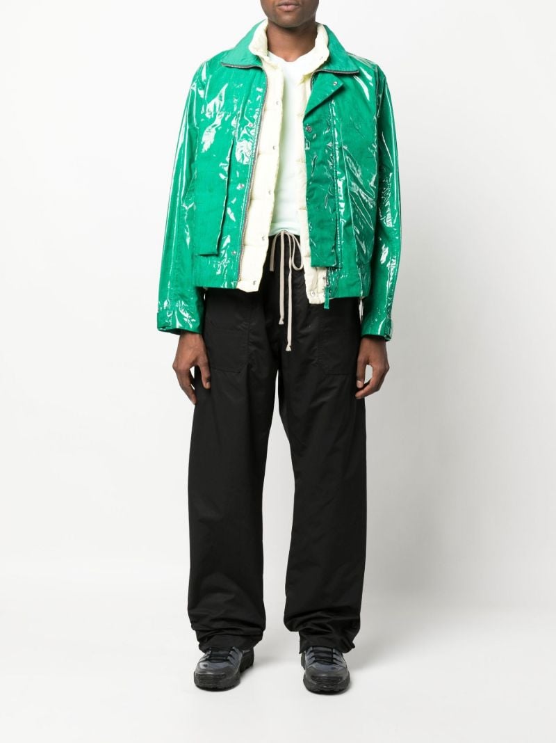 Green Detachable Vest Printed Cotton Jacket