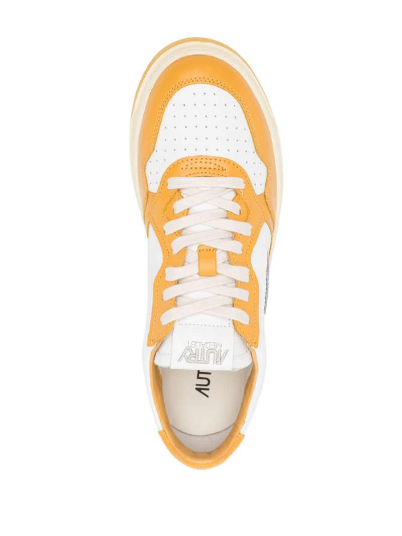 Orange Medalist Leather Sneakers