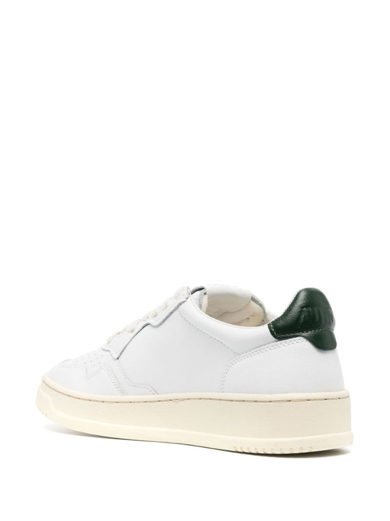 White Medalist Leather Sneakers