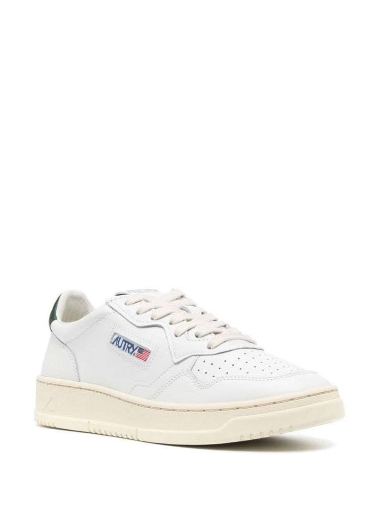 White Medalist Leather Sneakers
