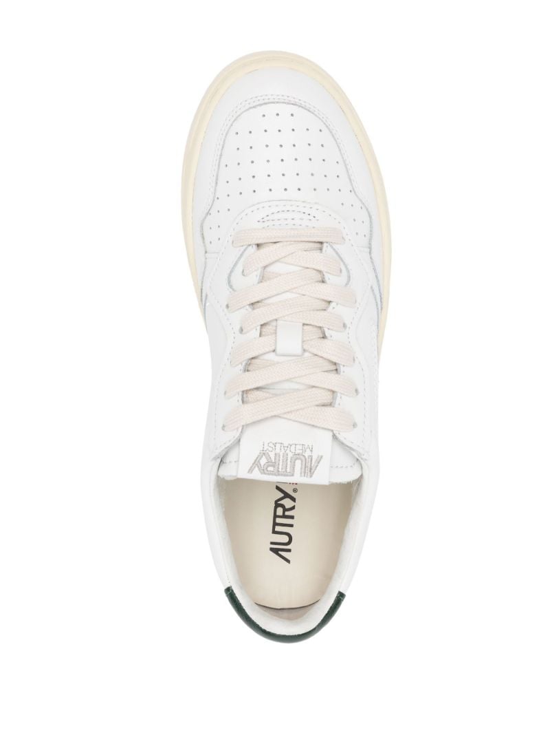 White Medalist Leather Sneakers