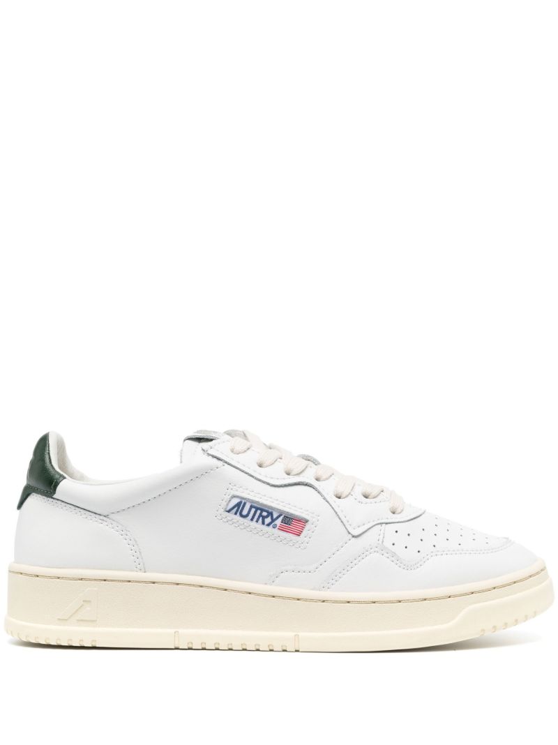 White Medalist Leather Sneakers