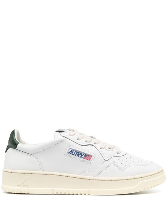 White Medalist Leather Sneakers