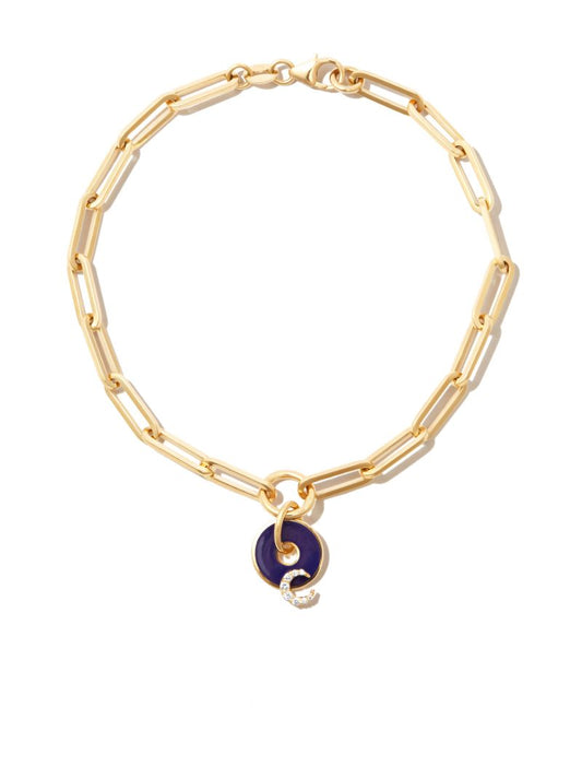 18k Yellow Gold Crescent Diamond Bracelet