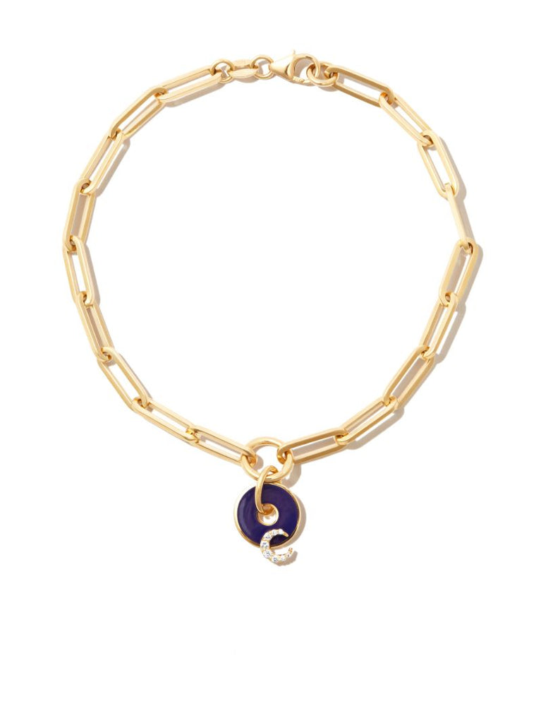 18k Yellow Gold Crescent Diamond Bracelet