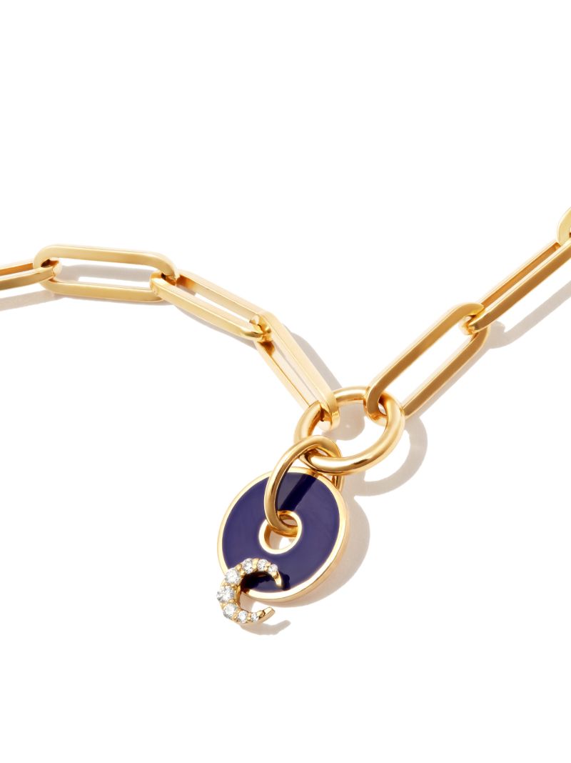 18k Yellow Gold Crescent Diamond Bracelet