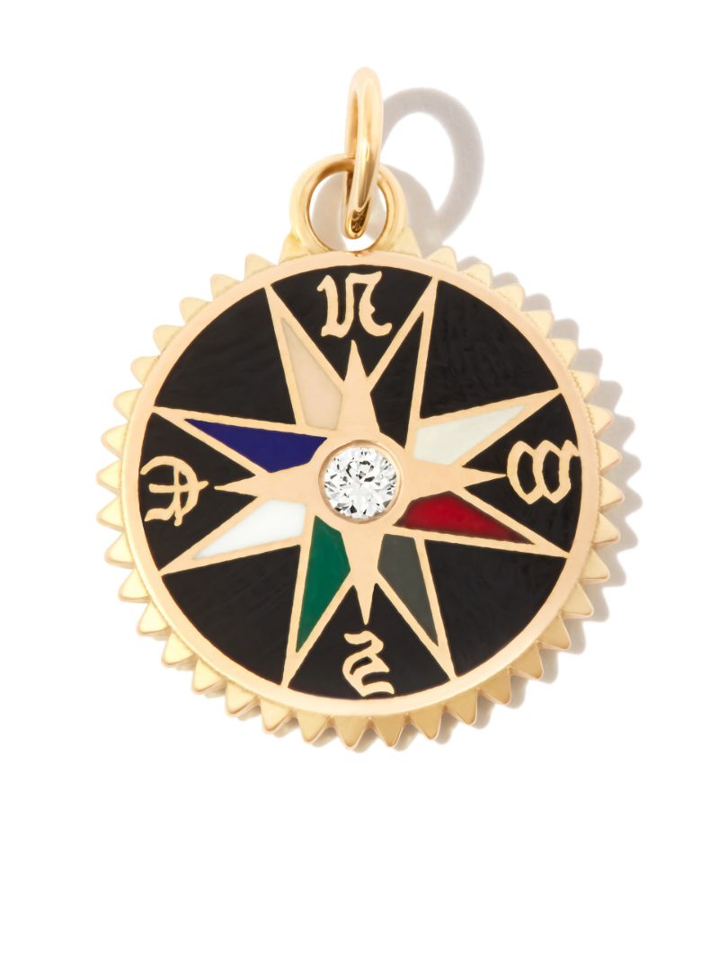 18k Yellow Gold Internal Compass Small Charm