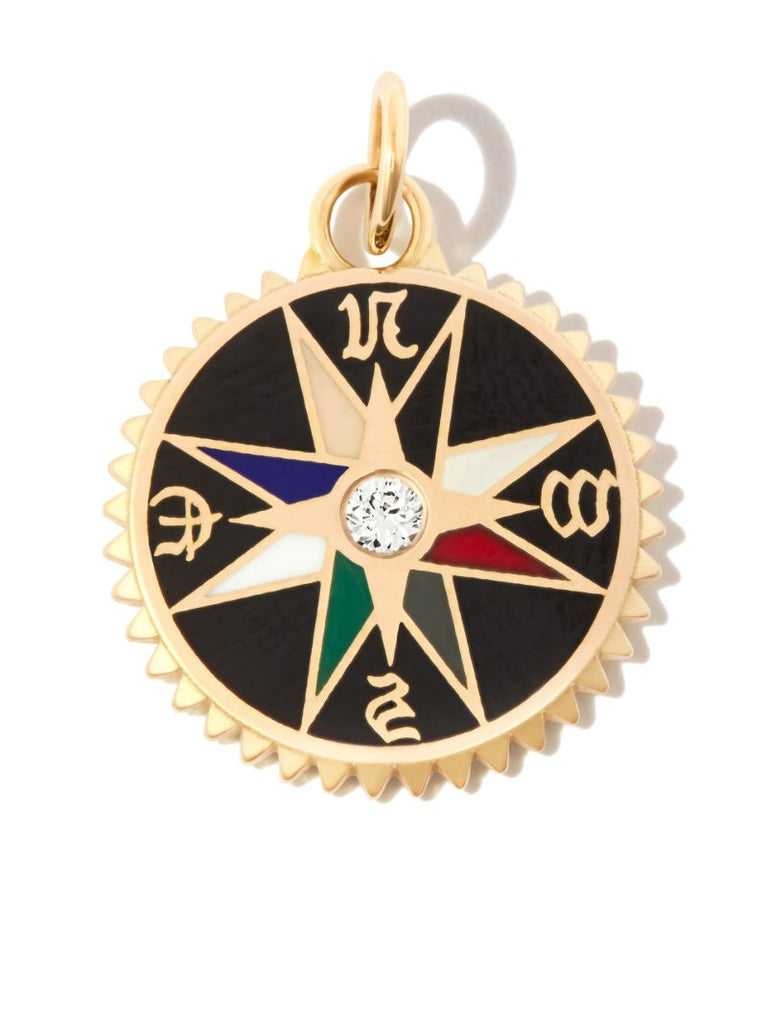 18k Yellow Gold Internal Compass Small Charm
