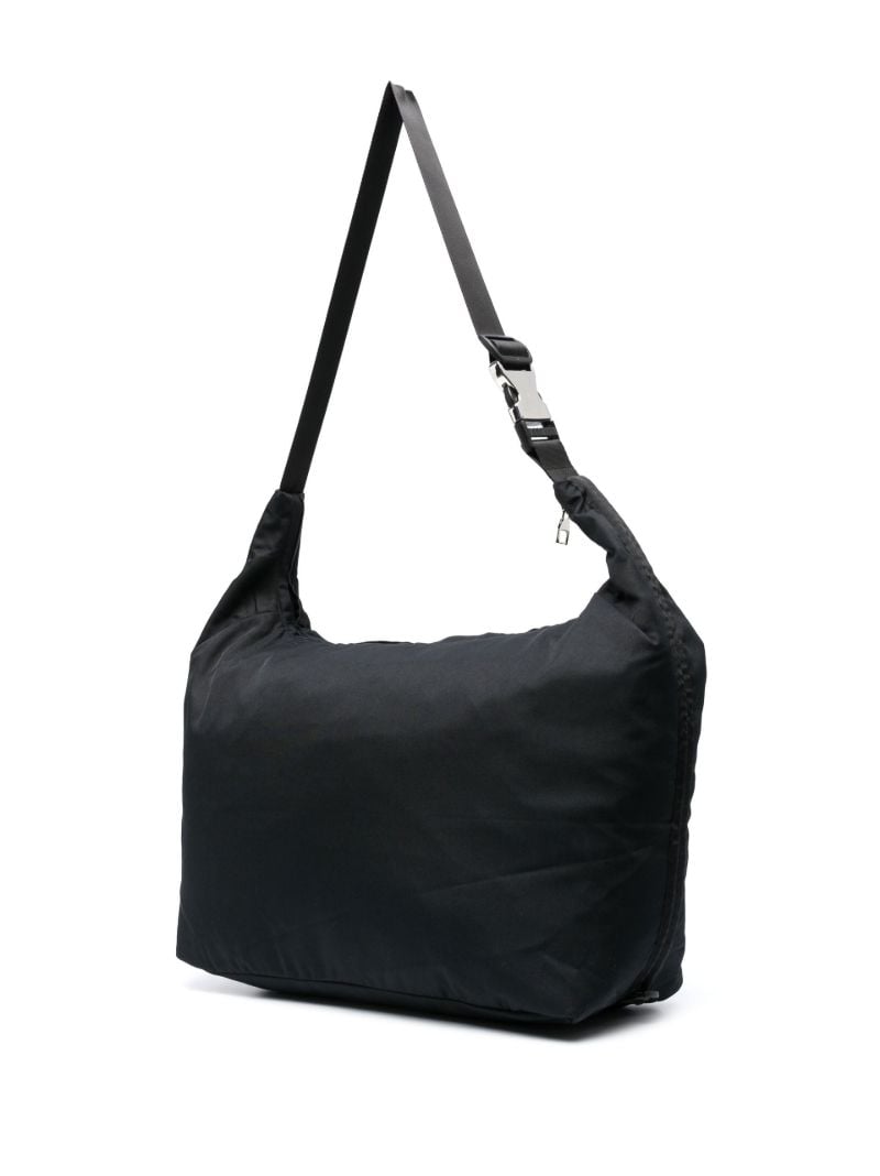Black Buckle-detail Shoulder Bag