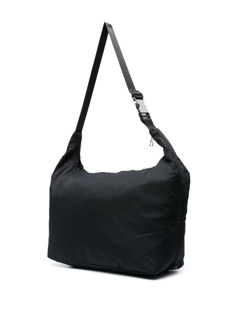 Black Buckle-detail Shoulder Bag