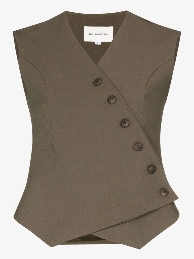 Green Maesa Asymmetric Waistcoat