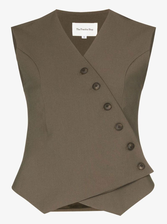 Green Maesa Asymmetric Waistcoat